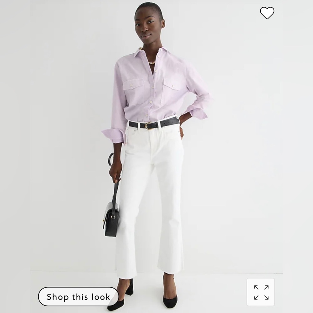 Jcrew White Denim Demi Boot Crop - Picture 2 of 12